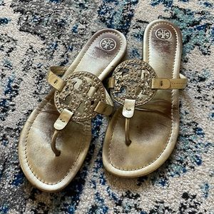 Gold Tory Burch Miller Special Edition Sandals